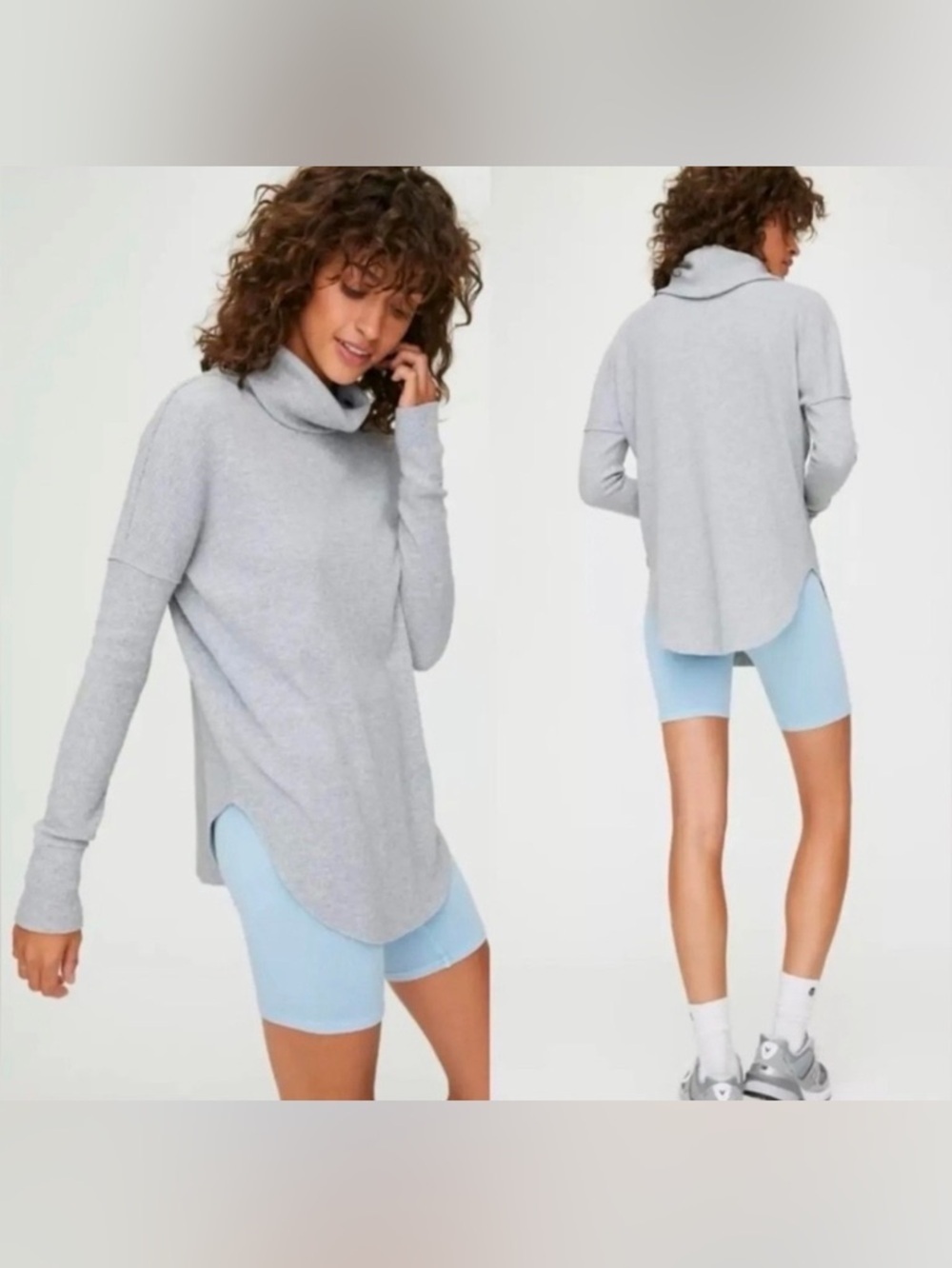 TNA Thermal Waffle Knit Cowl Neck Sweater